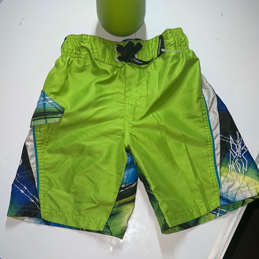 Op Blue & Green Board Shorts Swim Trunks Boys Size Large 10/12
